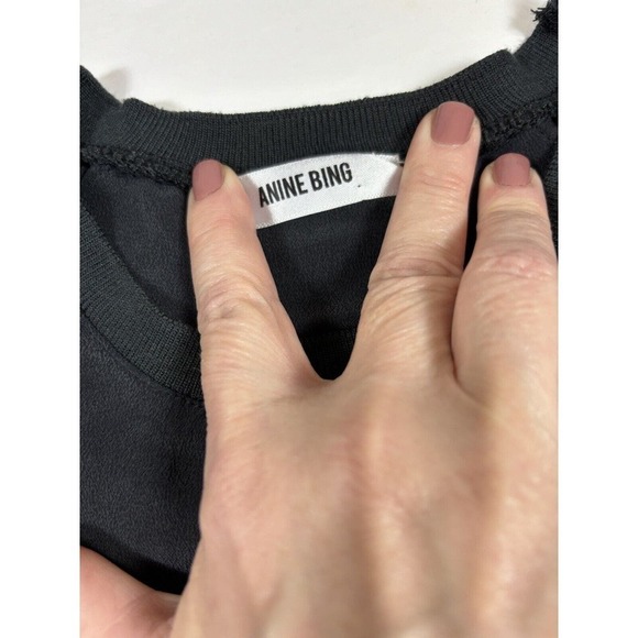 Anine Bing Sleeveless Shift Dress Black XS Overlay Layered - Picture 3 of 11